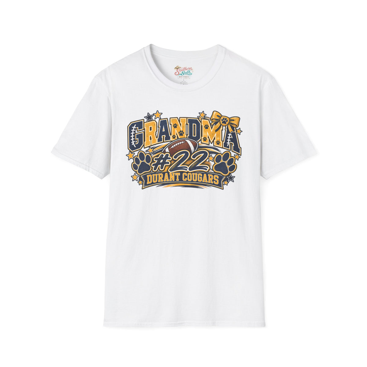 Grandma #22 Durant Cougars Jersey T-Shirt — Linscott 22 Sports Fan Tee