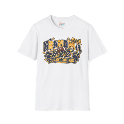 Grandma #22 Durant Cougars Jersey T-Shirt — Linscott 22 Sports Fan Tee