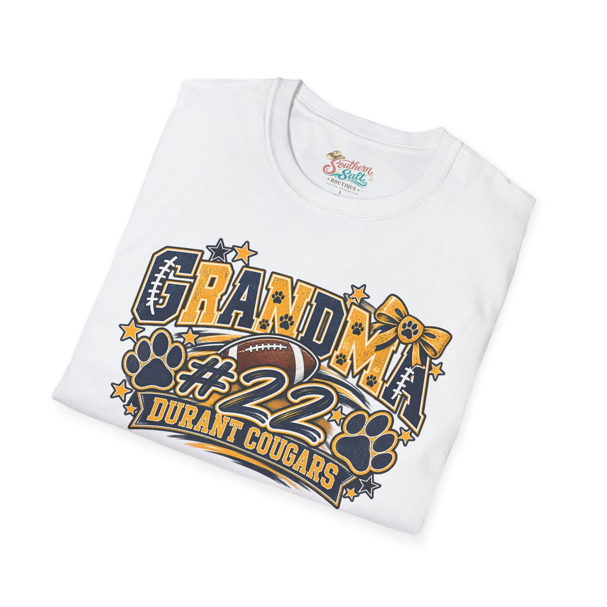 Grandma #22 Durant Cougars Jersey T-Shirt — Linscott 22 Sports Fan Tee