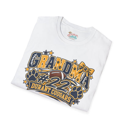 Grandma #22 Durant Cougars Jersey T-Shirt — Linscott 22 Sports Fan Tee