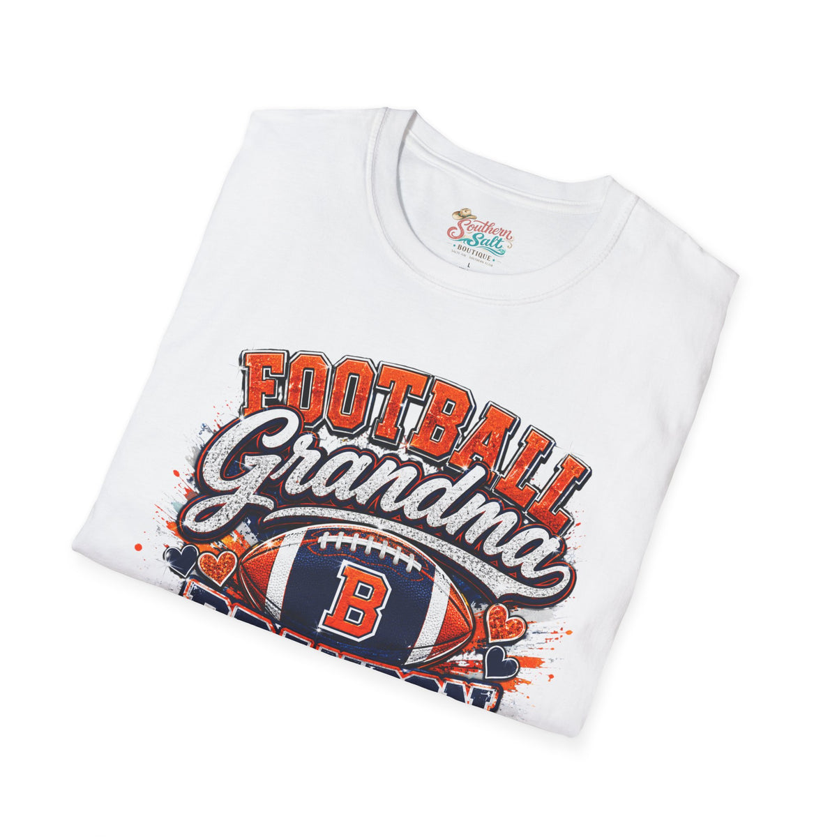 Football Grandma T-Shirt – Personalized Brandon Broncos Jersey Tee (Back Number & Name)