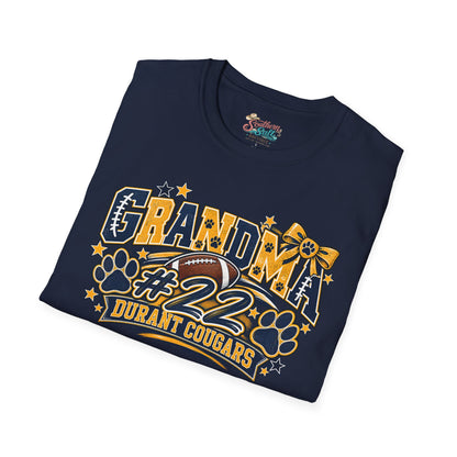 Grandma #22 Durant Cougars Jersey T-Shirt — Linscott 22 Sports Fan Tee