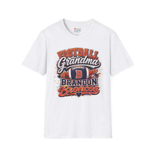 Football Grandma T-Shirt – Personalized Brandon Broncos Jersey Tee (Back Number & Name)